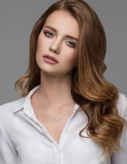 Collier motif infini or blanc 375 ‰ SO OR