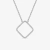 Collier motif losange en argent 925 ‰ rhodié et oxydes de zirconium SO OR