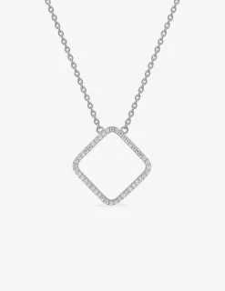 Collier motif losange en argent 925 ‰ rhodié et oxydes de zirconium SO OR