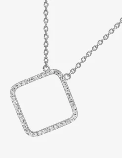 Collier motif losange en argent 925 ‰ rhodié et oxydes de zirconium SO OR