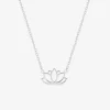 Collier motif nénuphar en argent 925 ‰ rhodié SO OR