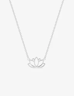 Collier motif nénuphar en argent 925 ‰ rhodié SO OR