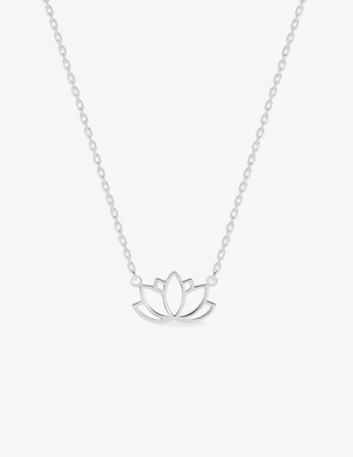 Collier motif nénuphar en argent 925 ‰ rhodié SO OR