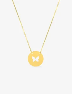 Collier motif papillon or jaune 375 ‰ SO OR