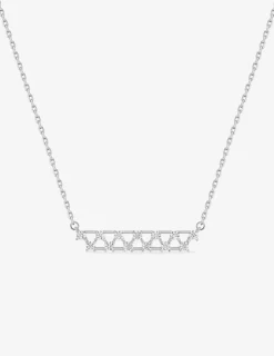 Collier motifs triangulaires argent 925‰ rhodié et oxydes de zirconium SO OR