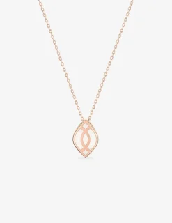 Collier Ondine Or rose 375‰, motif laque ivoire SO OR