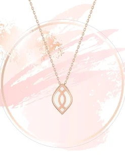 Collier Ondine Or rose 375‰, motif laque ivoire SO OR