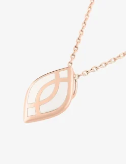 Collier Ondine Or rose 375‰, motif laque ivoire SO OR