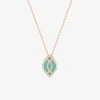 Collier Ondine Or rose 375‰, motif laque verte aqua SO OR