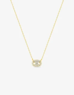 Collier or 375 ‰ jaune avec pendentif grain de café et oxydes de zirconium SO OR