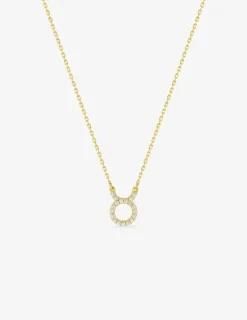Collier or 750 ‰ jaune, pendentif zodiaque taureau avec oxydes de zirconium SO OR