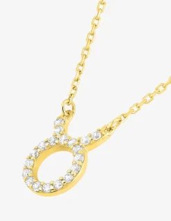 Collier or 750 ‰ jaune, pendentif zodiaque taureau avec oxydes de zirconium SO OR