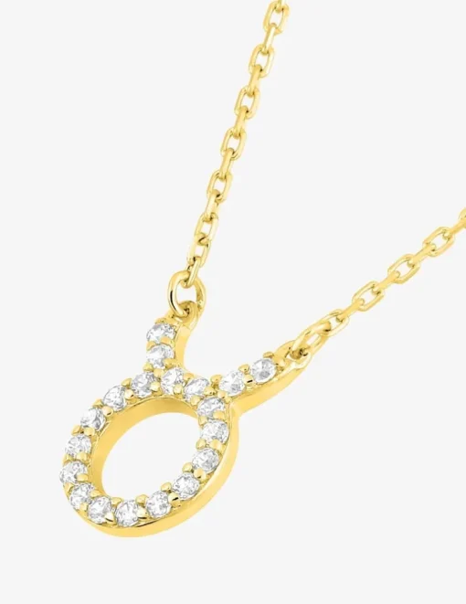 Collier or 750 ‰ jaune, pendentif zodiaque taureau avec oxydes de zirconium SO OR