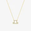 Collier or 750 ‰ jaune, pendentif zodiaque balance avec oxydes de zirconium SO OR