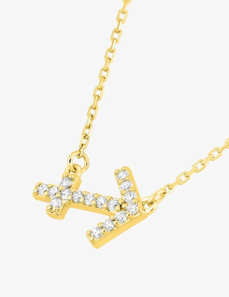 Collier or 750 ‰ jaune, pendentif zodiaque sagittaire avec oxydes de zirconium SO OR