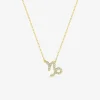 Collier or 375 ‰ jaune, pendentif zodiaque capricorne avec oxydes de zirconium SO OR