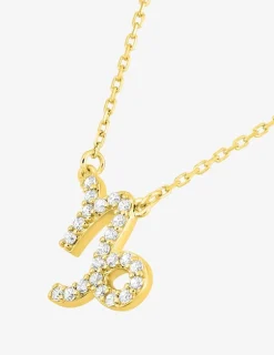 Collier or 375 ‰ jaune, pendentif zodiaque capricorne avec oxydes de zirconium SO OR