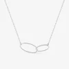 Collier or blanc 375 ‰ anneaux entrelacés SO OR