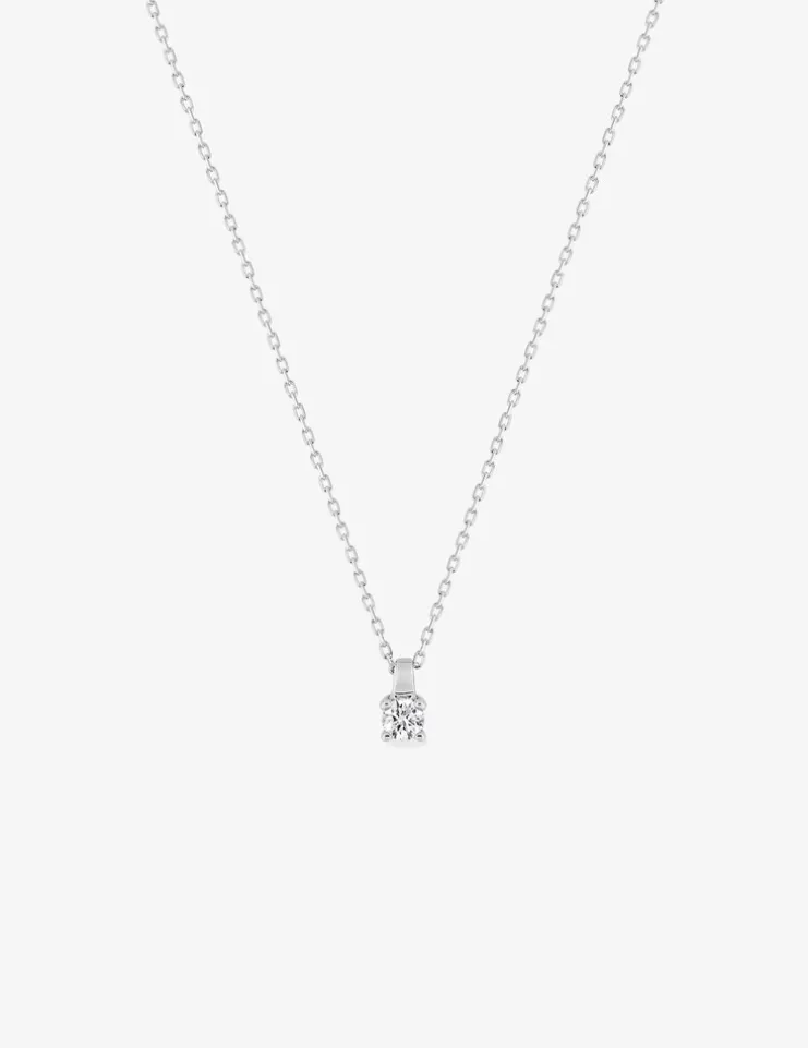 Collier or blanc 375 ‰ et oxyde 3 mm serti quatre griffes SO OR