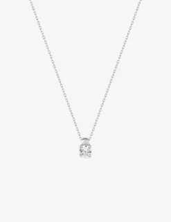 Collier or blanc 375 ‰ et oxyde 3.75 mm serti quatre griffes SO OR