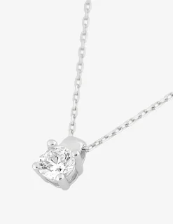 Collier or blanc 375 ‰ et oxyde 3.75 mm serti quatre griffes SO OR