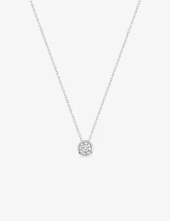 Collier or blanc 375 ‰ et oxyde 4 mm serti clos SO OR