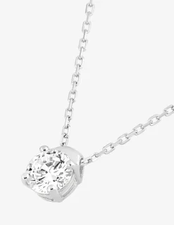 Collier or blanc 375 ‰ et oxyde 4.5 mm serti quatre griffes SO OR