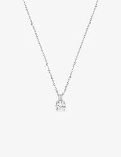 Collier or blanc 750 ‰ et oxyde de zirconium 0,45 ct SO OR