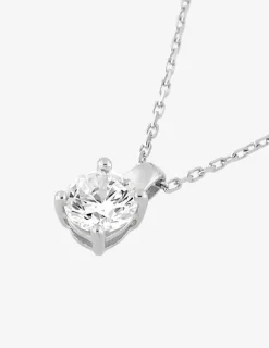 Collier or blanc 750 ‰ et oxyde de zirconium 0,45 ct SO OR