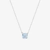 Collier or blanc 375 ‰ et topaze bleue traitée SO OR