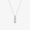 Collier or blanc 375 ‰ et trilogie oxydes de zirconium SO OR