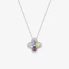 Collier or blanc 375 ‰, multi pierres fines et oxydes de zirconium SO OR