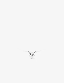 Collier or blanc 375 ‰ oxydes de zirconium cœur et fil nylon SO OR