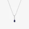 Collier or blanc 375 ‰, saphir, oxyde de zirconium SO OR