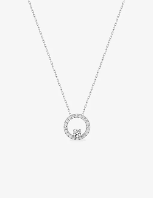 Collier or blanc 375‰ et cercle oxydes de zirconium SO OR