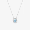 Collier or blanc 375‰ et topaze enroulée SO OR