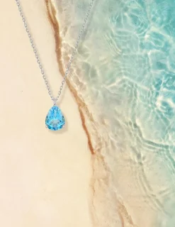 Collier or blanc 375‰ et topaze SO OR