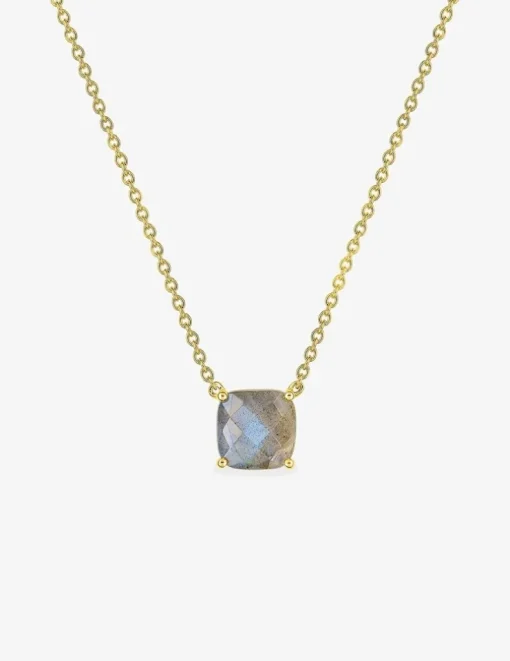 Collier or jaune 750 ‰ et labradorite SO OR