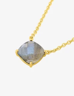 Collier or jaune 750 ‰ et labradorite SO OR