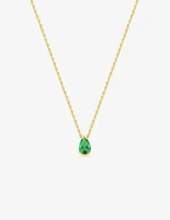 Collier or jaune 750 ‰ et émeraude verte SO OR