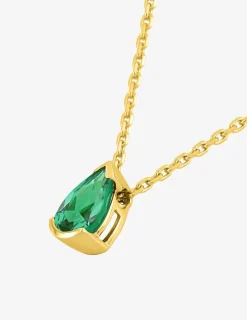 Collier or jaune 750 ‰ et émeraude verte SO OR