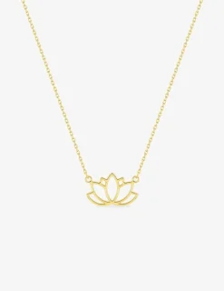 Collier or jaune 375 ‰ et motif fleur de lotus SO OR