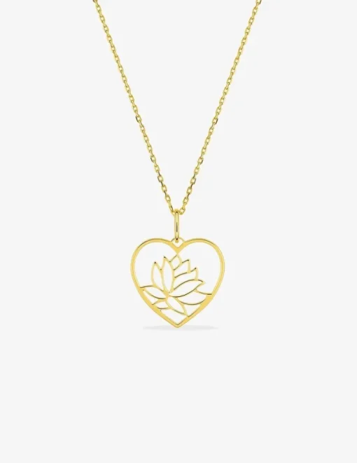Collier or jaune 375 ‰ et motif cœur découpe fantaisie SO OR