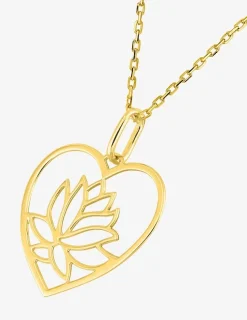 Collier or jaune 375 ‰ et motif cœur découpe fantaisie SO OR