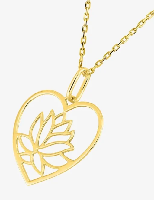Collier or jaune 375 ‰ et motif cœur découpe fantaisie SO OR
