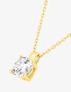 Collier or jaune 375 ‰ et oxyde 5.5 mm serti quatre griffes SO OR