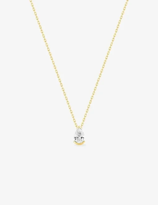 Collier or jaune 375 ‰ et oxyde poire serti demi-barette SO OR
