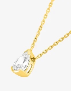 Collier or jaune 375 ‰ et oxyde poire serti demi-barette SO OR
