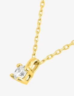 Collier or jaune 750 ‰ et oxyde de zirconium 0,10 ct SO OR