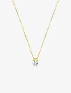 Collier or jaune 750 ‰ et oxyde de zirconium 0,40 ct SO OR